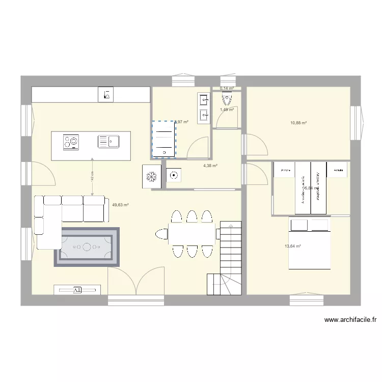 FOURS A CHAUX T3  DRESSING DOUBLE. Plan de 