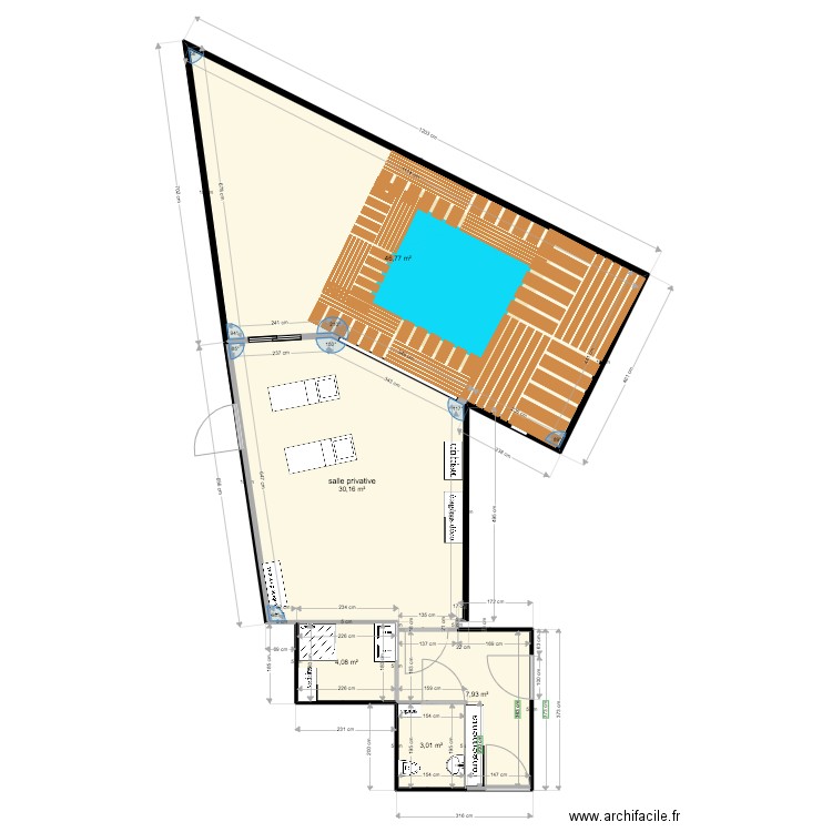 Plan Spa Eric modifié. Plan de 5 pièces et 92 m2