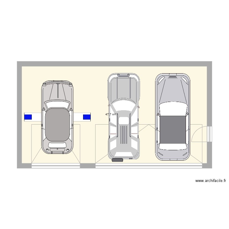 Garage 1 voiture et pont élévateur. Plan de 0 pièce et 0 m2