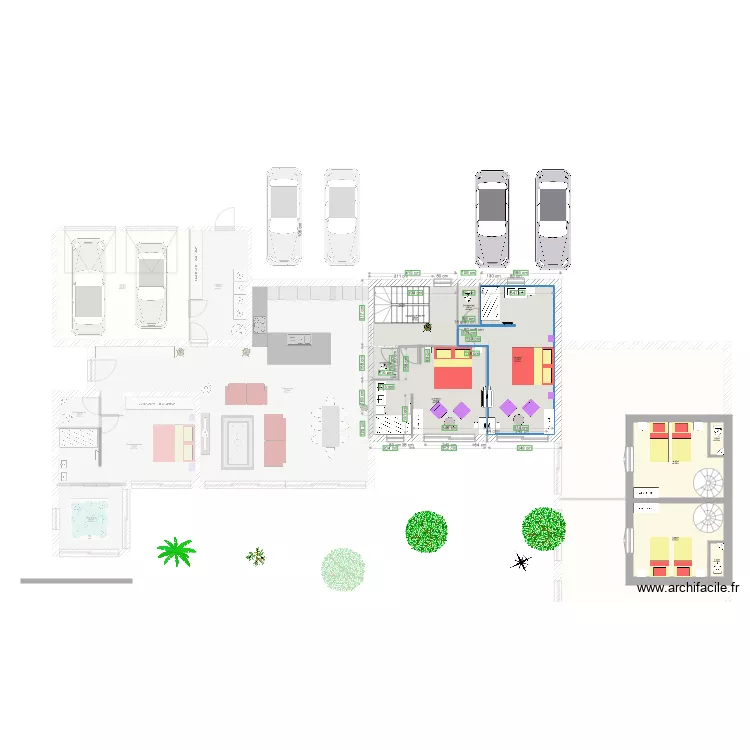 VILLA Ange avec Gites MOFIFICTION EN L. Plan de 