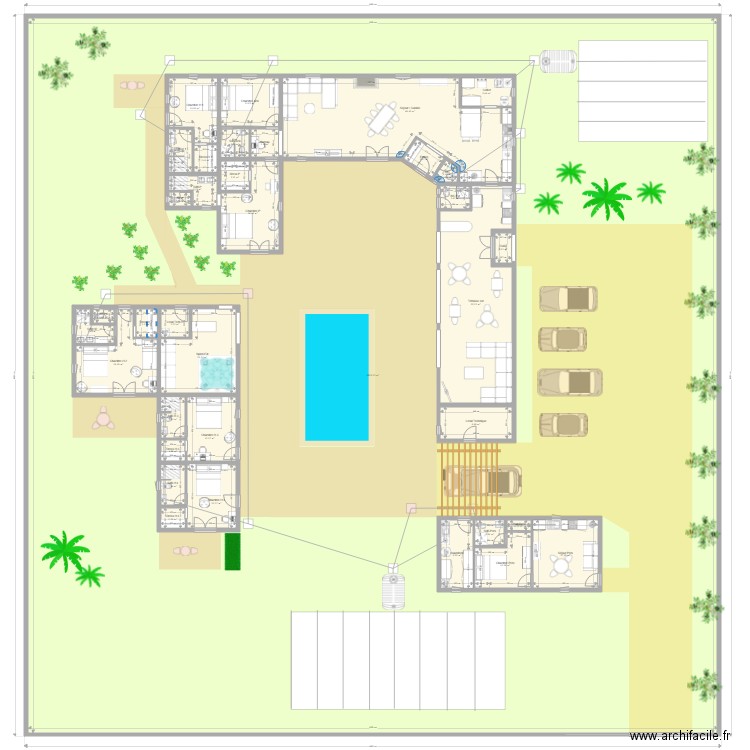 projet 11. Plan de 36 pièces et 2296 m2