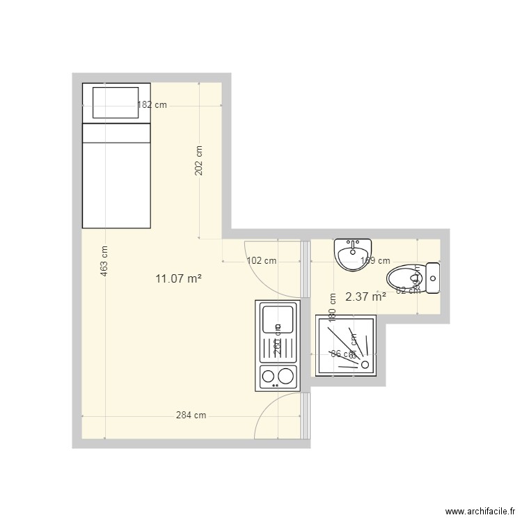 Berton Existant. Plan de 0 pièce et 0 m2