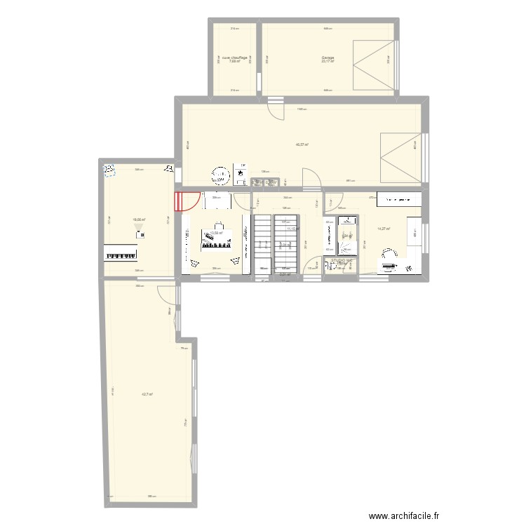 BRAMANS CECILE RDC PROJET 4. Plan de 41 pièces et 368 m2