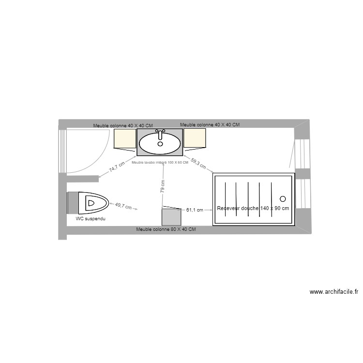 salle de bain ALTKIRCH  VARIANTE 1. Plan de 0 pièce et 0 m2