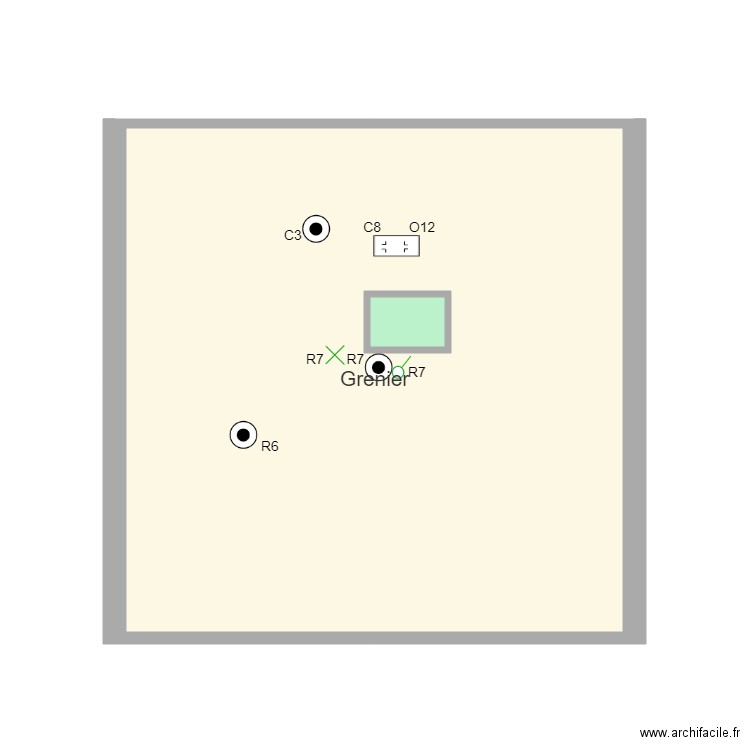 Grenier électricité. Plan de 0 pièce et 0 m2