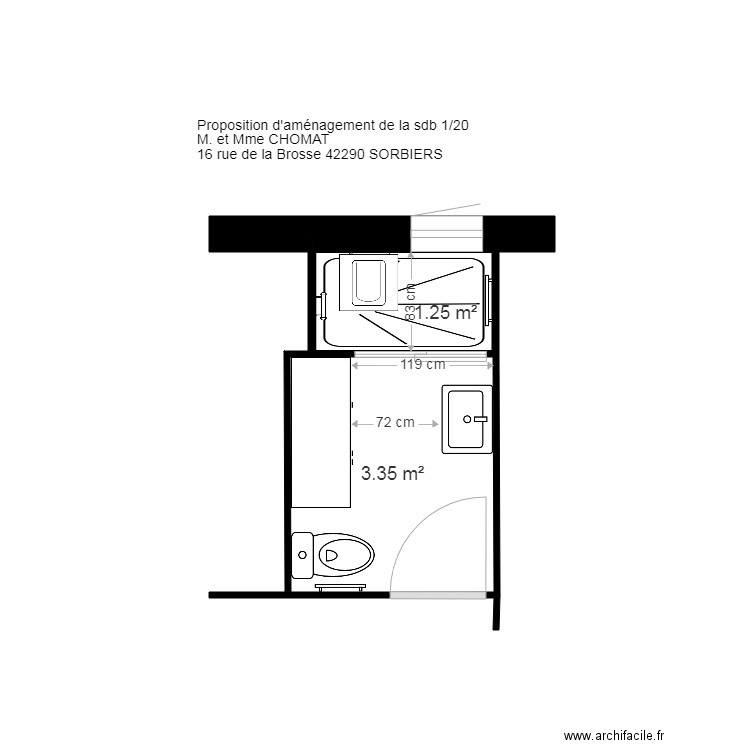 PLAN SDB CHOMAT apres. Plan de 0 pièce et 0 m2