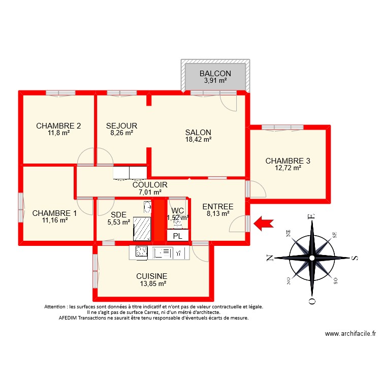 BI9192. Plan de 13 pièces et 104 m2