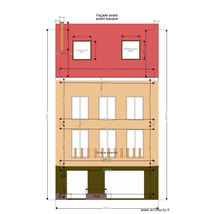 202011160308 Façade Avant avant travaux. Plan de 0 pièce et 0 m2