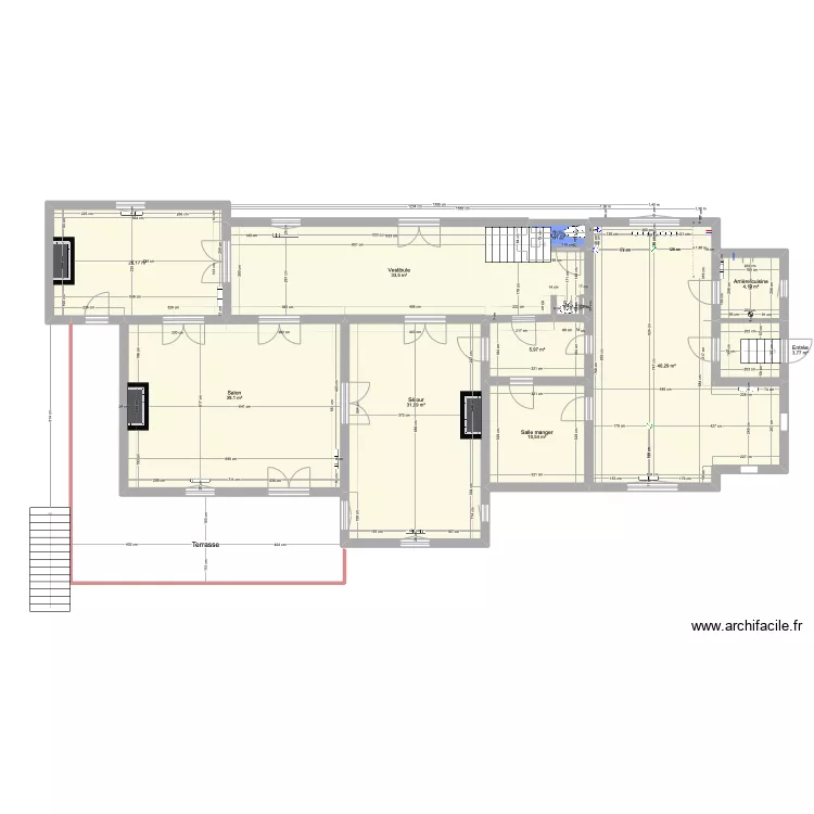 Ch&acirc;teau dimensions . Plan de 