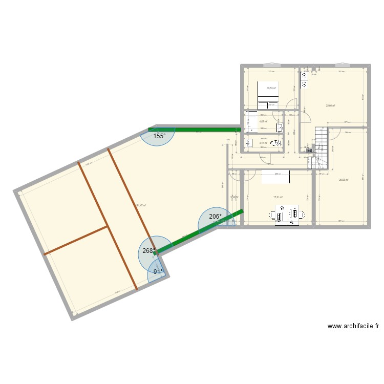 Bas Jarret Vougy 30. Plan de 15 pièces et 266 m2