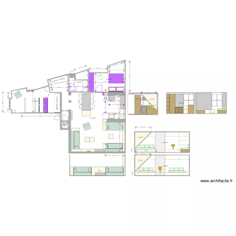 SAINT FIACRE c&ocirc;t&eacute; CUISINE ILOT 2. Plan de 