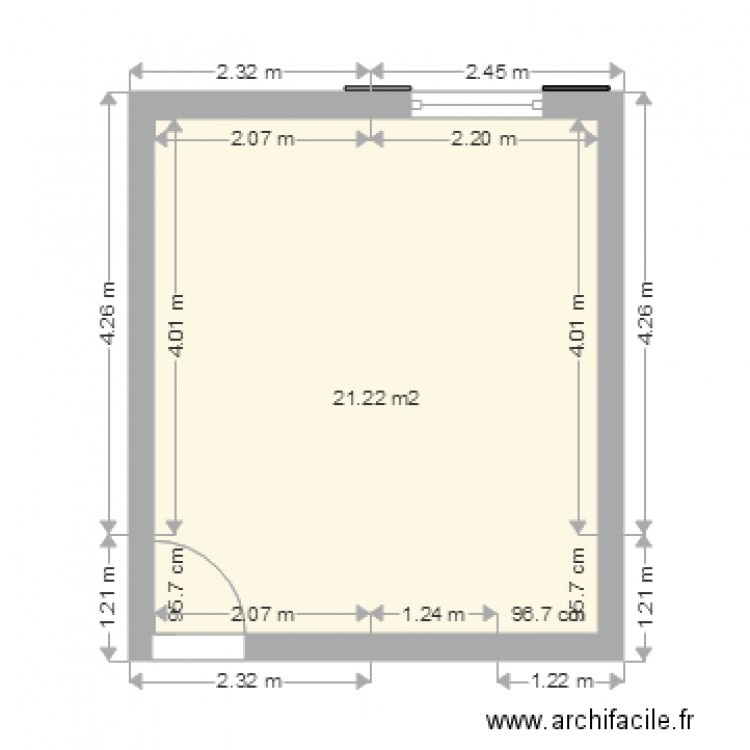 21m2 F2. Plan de 0 pièce et 0 m2