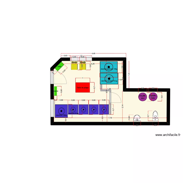 LAVERIE AUREC SUR LOIRE. Plan de 