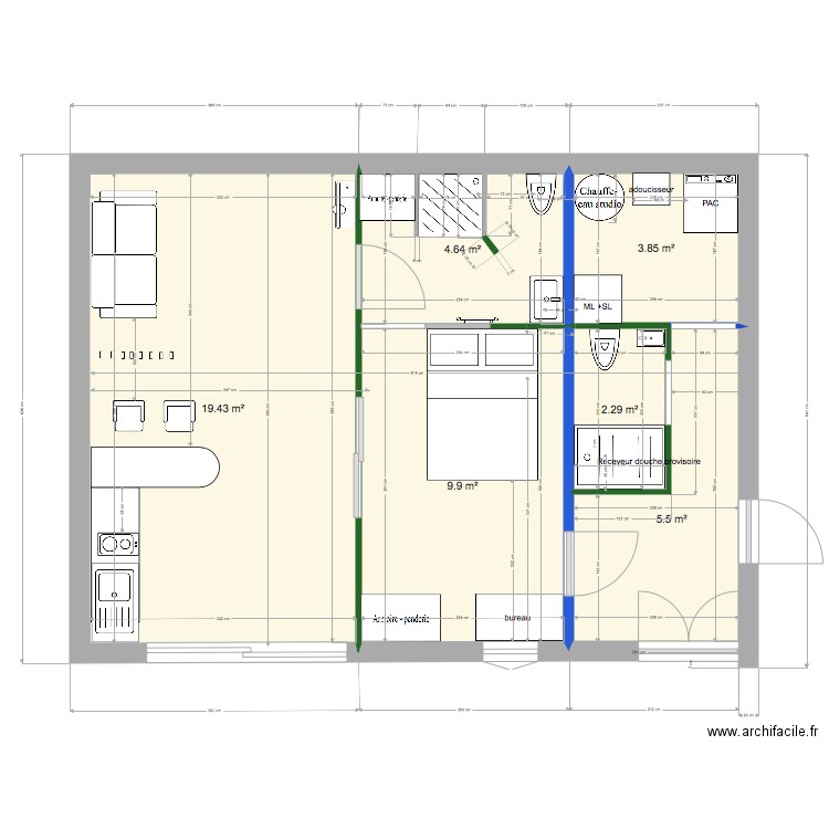 rdc wc sdb 31 01 suite entree plus large. Plan de 0 pièce et 0 m2