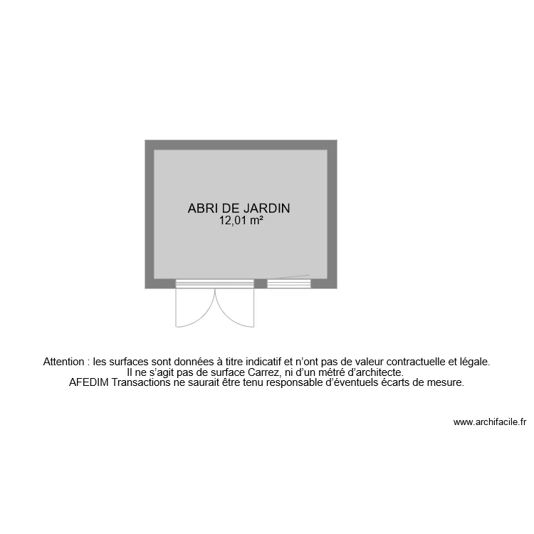 BI 4992 ABRI DE JARDIN. Plan de 