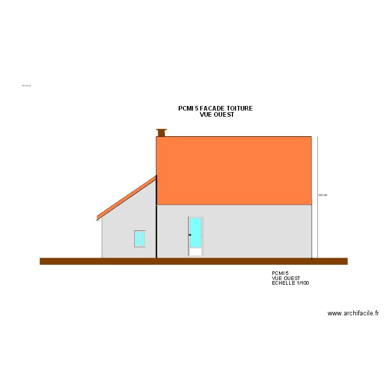 PCMI 5 FACADE TOITURE VUE OUEST. Plan de 0 pièce et 0 m2