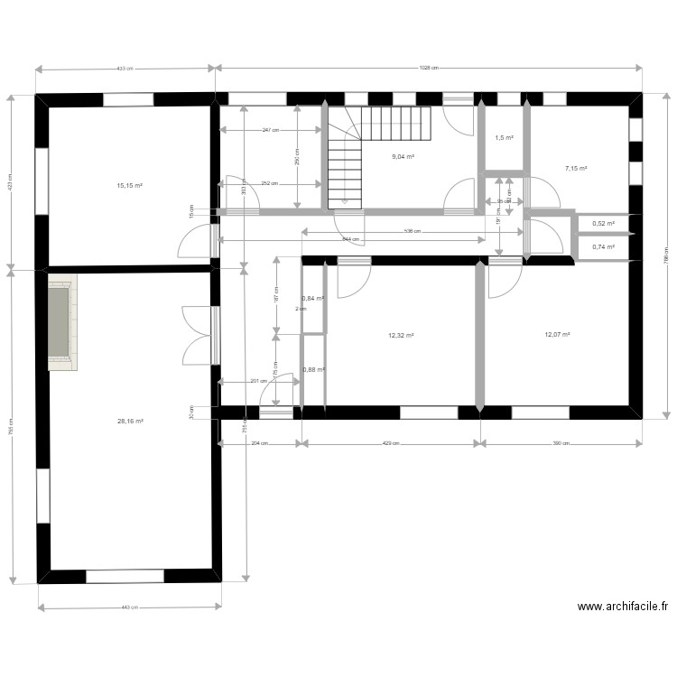 Maison en bretagne RDC. Plan de 11 pièces et 88 m2