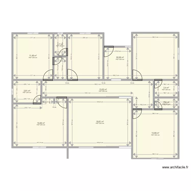 gogbe. Plan de 10  et 114 m²