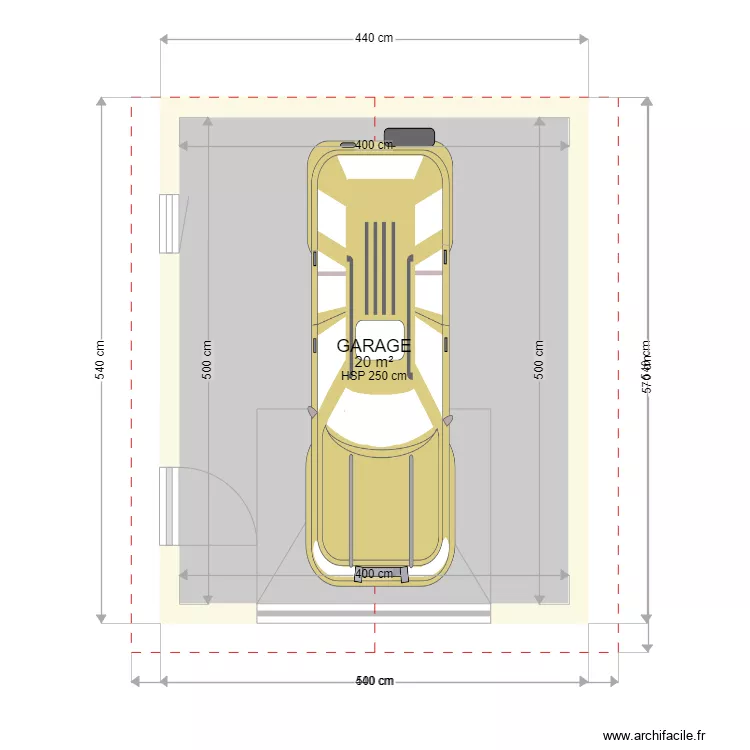 GARAGE 20m2. Plan de 