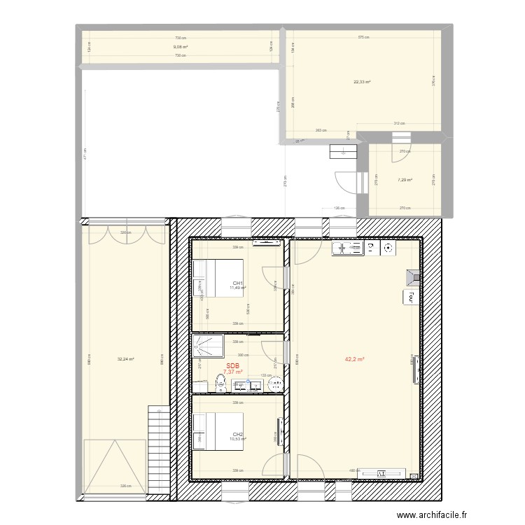 maison Revel location JARDIN. Plan de 8 pièces et 143 m2