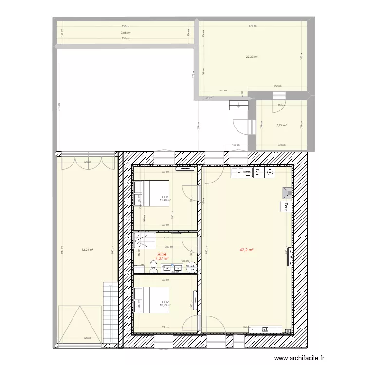 maison Revel location JARDIN. Plan de 