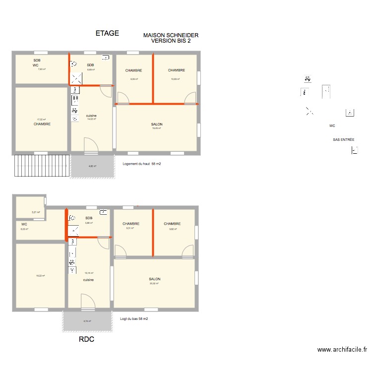 maison SCHNEIDER  version BIS 2. Plan de 0 pièce et 0 m2