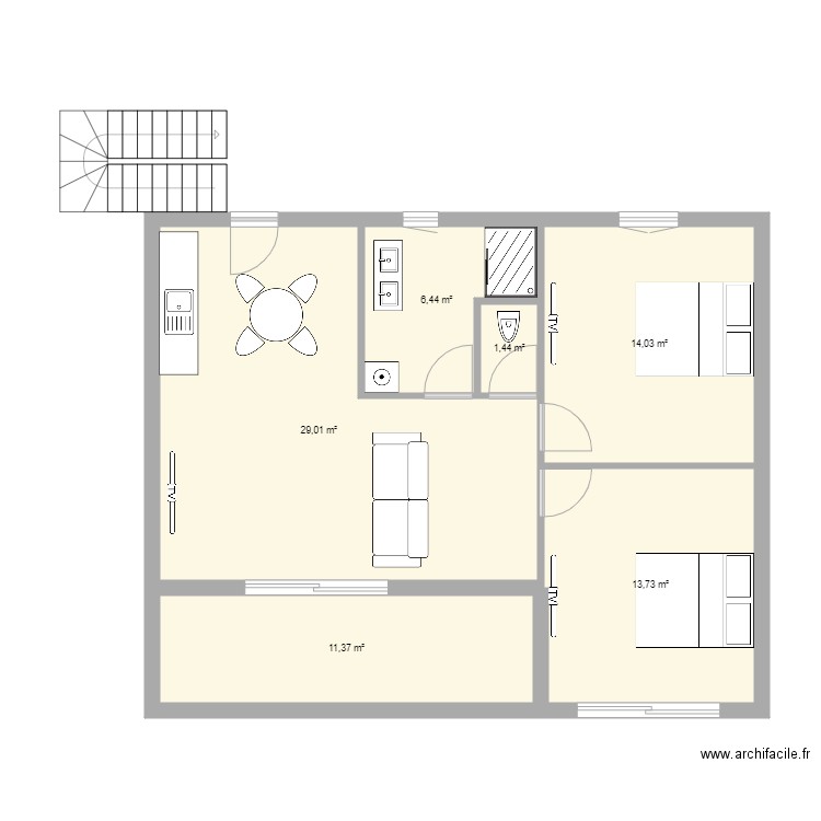 etage. Plan de 0 pièce et 0 m2