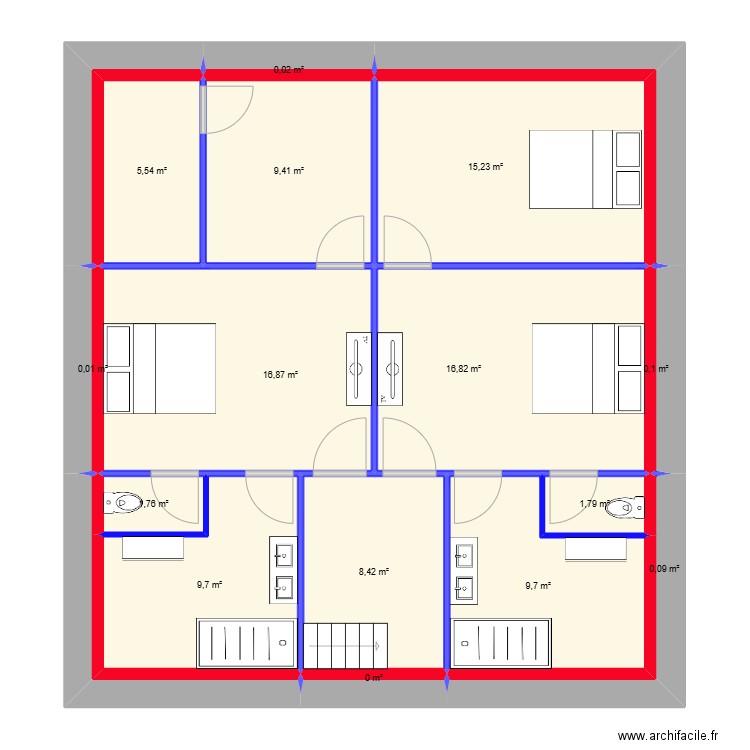 catherine plan étage masse 3. Plan de 18 pièces et 96 m2