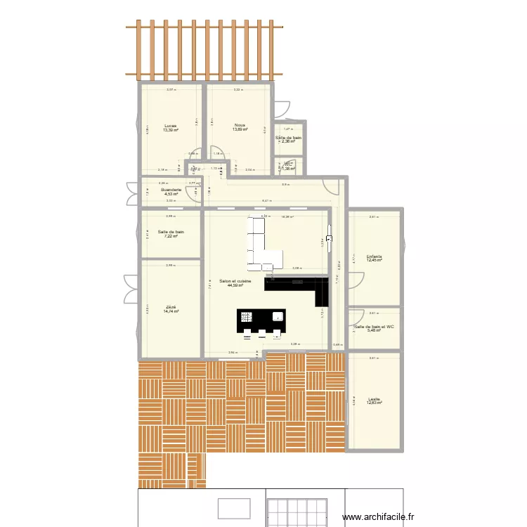 b&eacute;b&eacute; Lauret. Plan de 12  et 149 m²