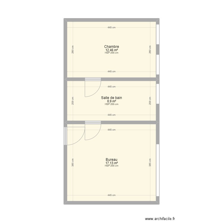 SIPS 3. Plan de 3 pièces et 39 m2