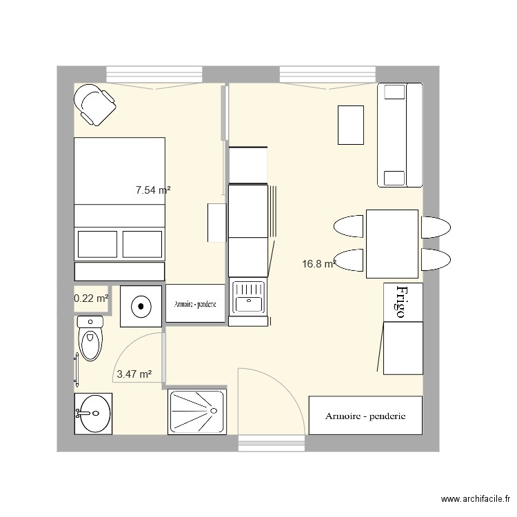 appartement studio3. Plan de 0 pièce et 0 m2