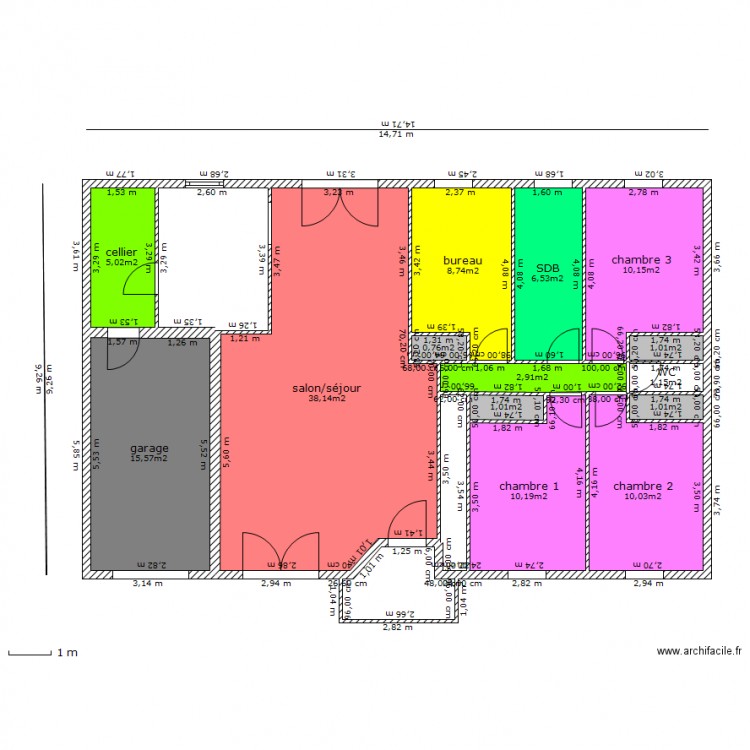 maison vestale 103 M2. Plan de 0 pièce et 0 m2