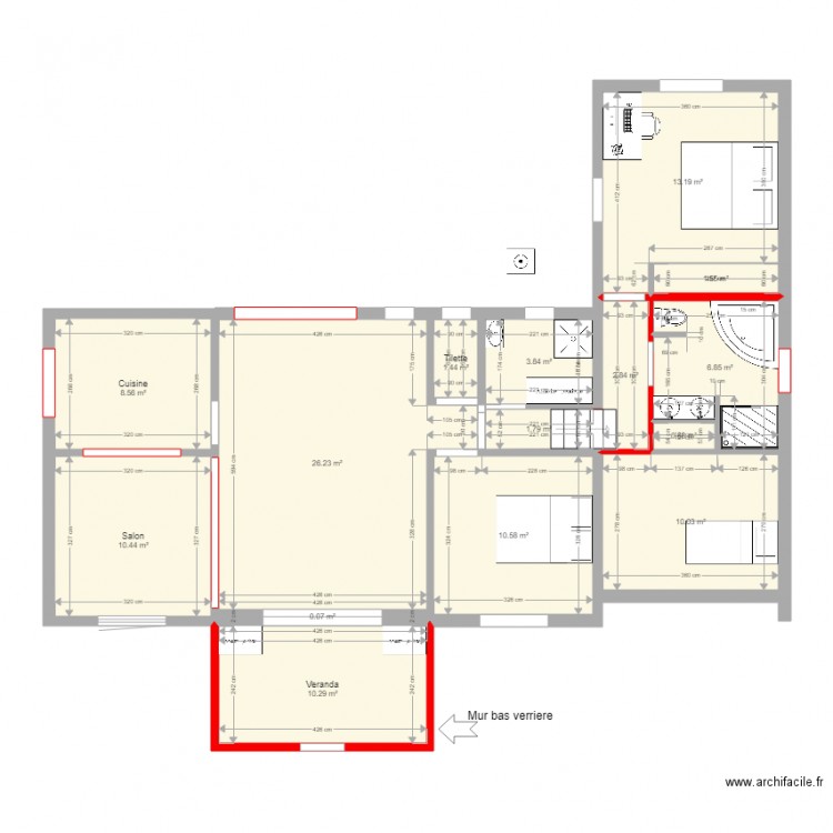Rdc final avec veranda option 5. Plan de 0 pièce et 0 m2