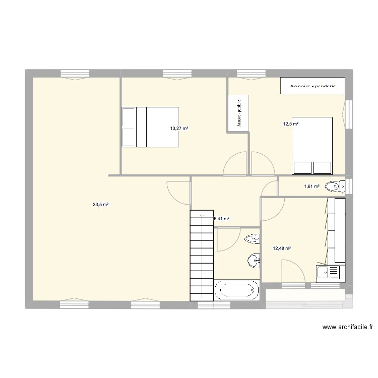 vendome RDC + étage. Plan de 0 pièce et 0 m2