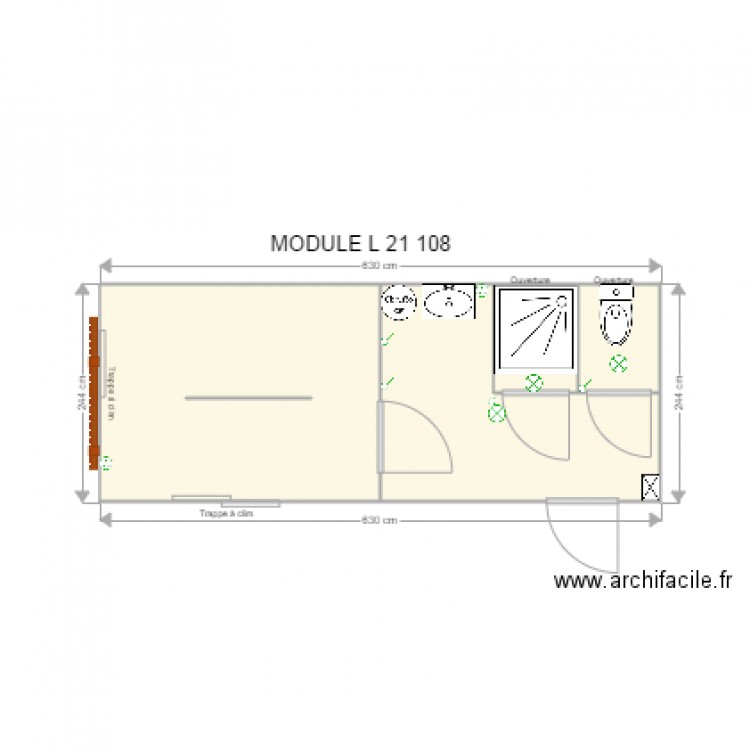 MODULE  L 21 108. Plan de 0 pièce et 0 m2