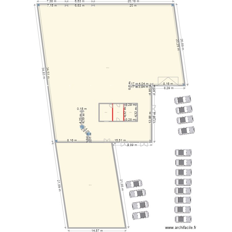 bat existant. Plan de 0 pièce et 0 m2