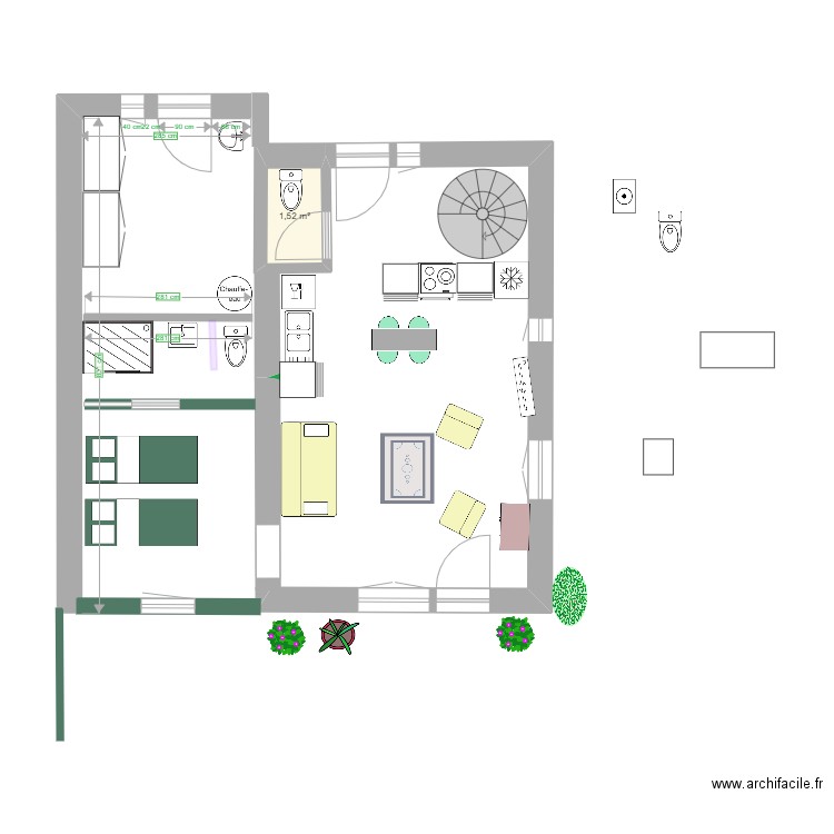 Aménagement garage 4. Plan de 1 pièce et 2 m2