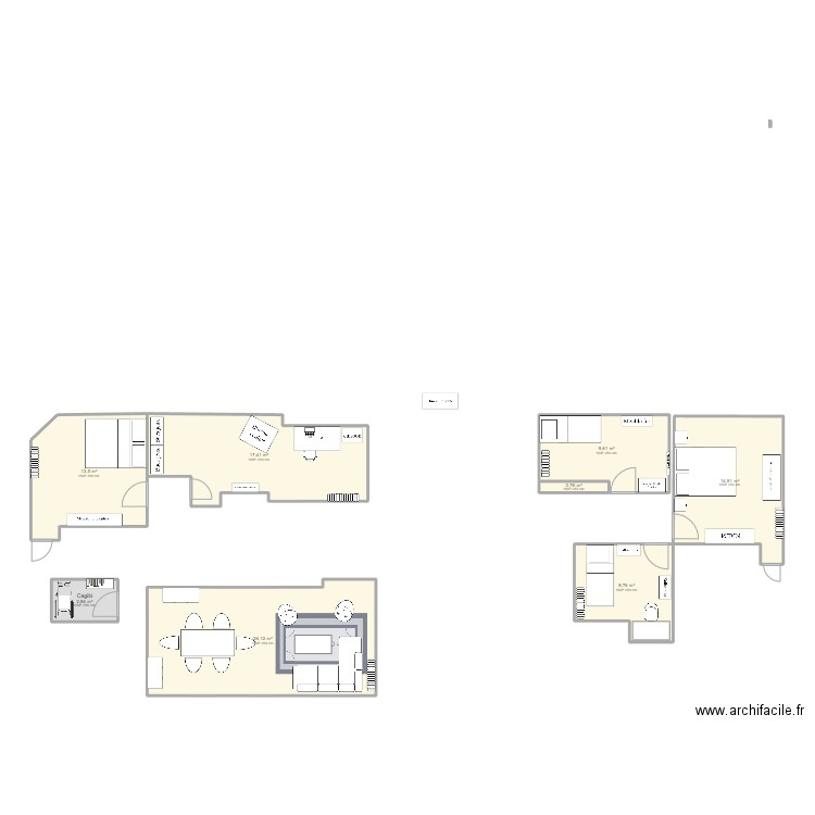 Maison. Plan de 8 pièces et 94 m2