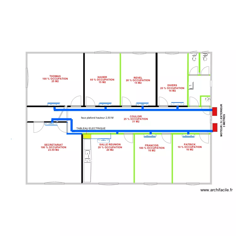 COTATION PIECES 1 ER ETAGE CLIM 2019. Plan de COTATION PIECES 1 ER ETAGE CLIM 2019. Plan de