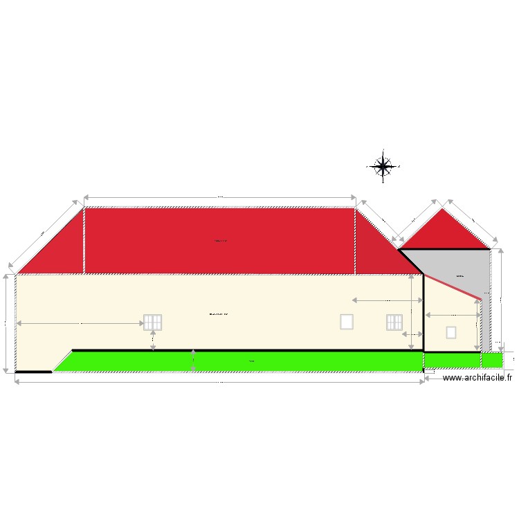 Façade  EST 5. Plan de 0 pièce et 0 m2