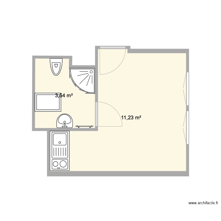 123 route des Romains   lot 201. Plan de 2 pièces et 15 m2