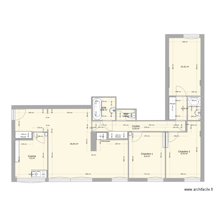 02 Boulogne plan existant. Plan de 0 pièce et 0 m2