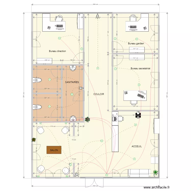 POSTE 3 VILLACOUL. Plan de 