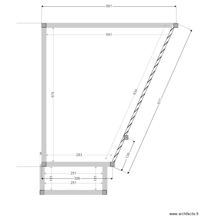 CIRILLO etage 1. Plan de 2 pièces et 26 m2