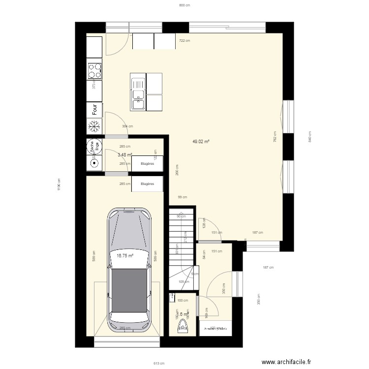 façade 8 m. Plan de 0 pièce et 0 m2