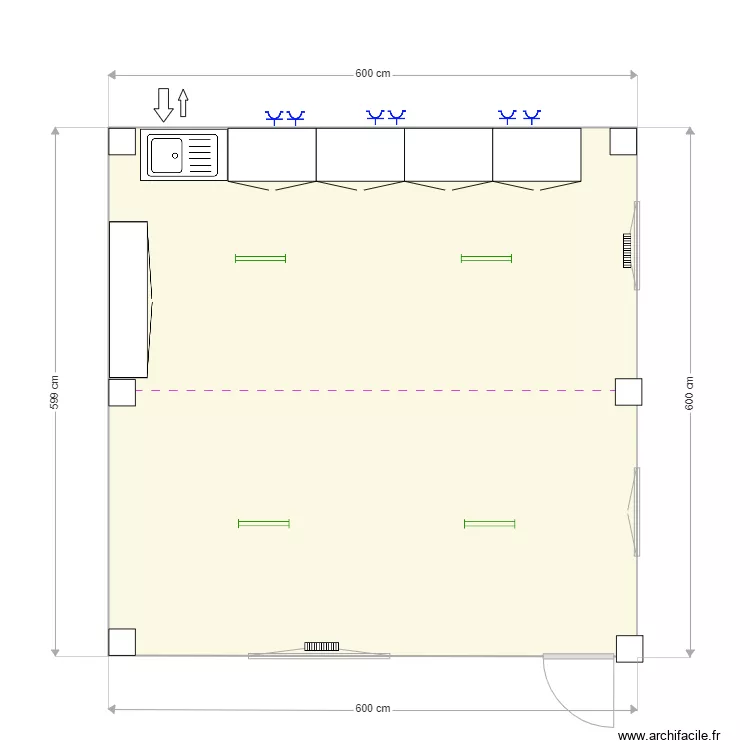 Caf&eacute;taria Eurogentec. Plan de 