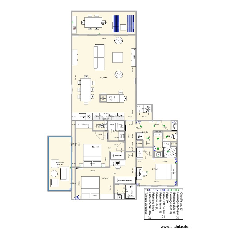 Santa Clara 2 face mer finale V3. Plan de 20 pièces et 120 m2