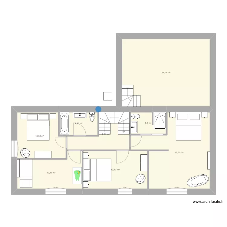La Foix 1er &eacute;tage - radiateurs. Plan de 