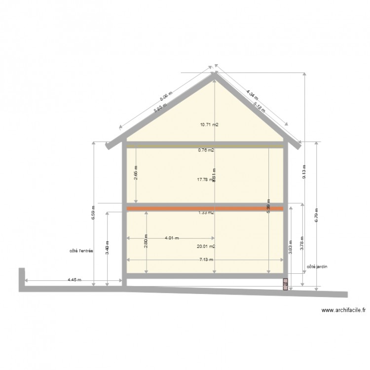 Façade Vu côté l Est sans des balcons. Plan de 0 pièce et 0 m2