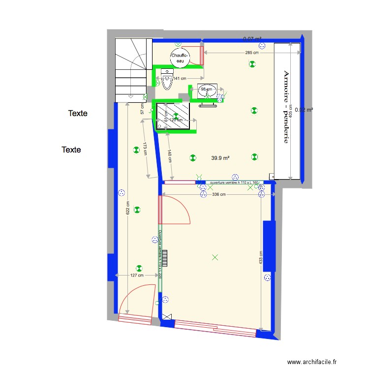 Rez de chaussée projet Barr. Plan de 0 pièce et 0 m2